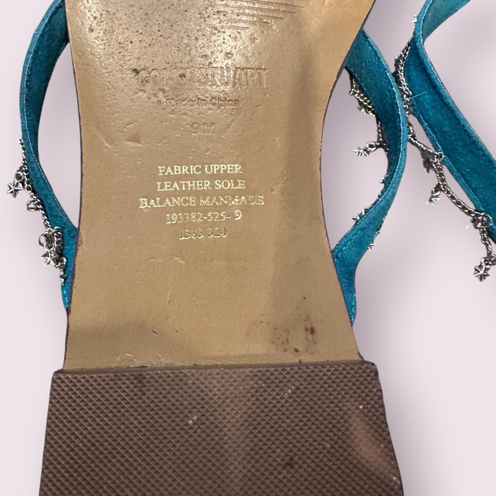 Colin Stuart Turquoise Sandals with Metallic Detail - Picture 7 of 7